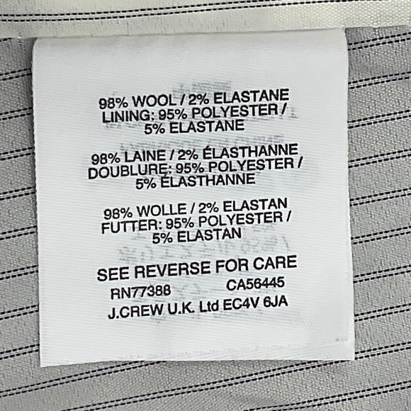 J. Crew Tall Regent Wool Flannel Blazer Dark Navy Fitted Lined Popped Collar EUC - Picture 13 of 16